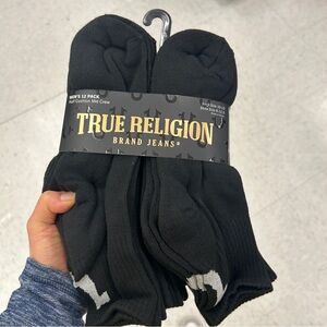 NWT True Religion Men's half cushion mid crew Socks 12-Pack